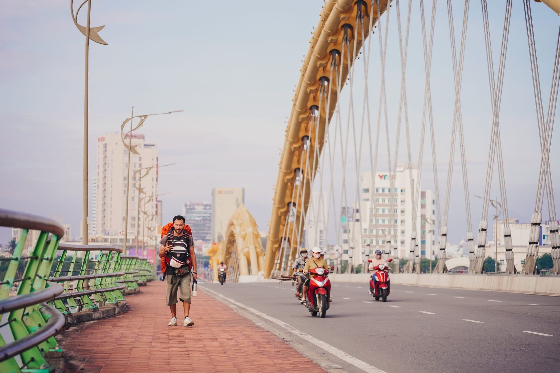 The Dragon Bridge in Da Nang, seen from its walkway
