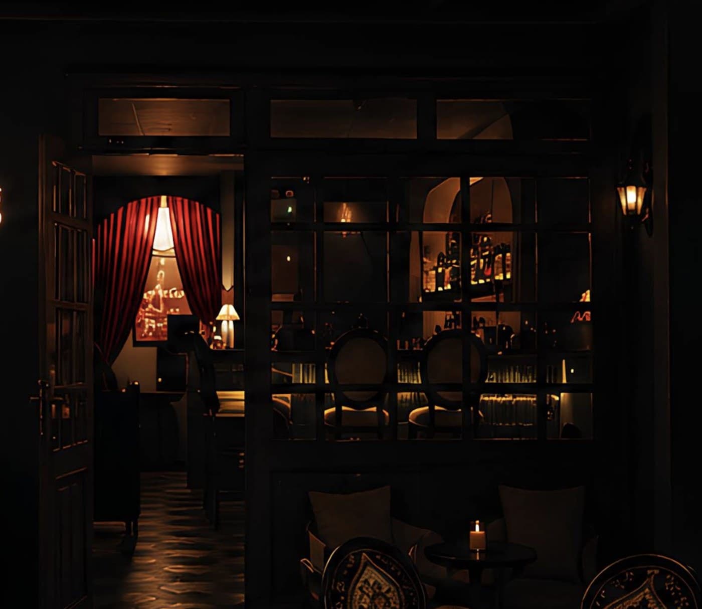 ĐÊM Speakeasy, the room seen through the door