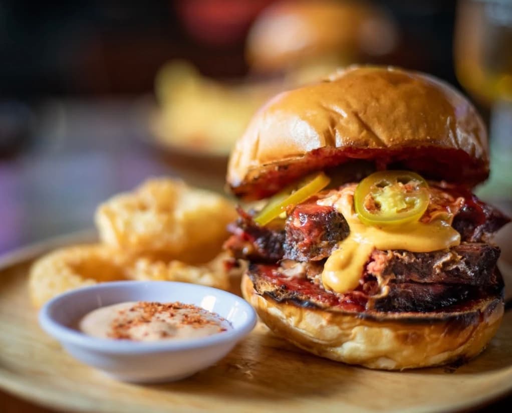 Food at Dirty Fingers, a Texas smokehouse in Bac My An, Da Nang