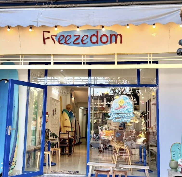 Freezedom, a gelato and surf shop in Da Nang